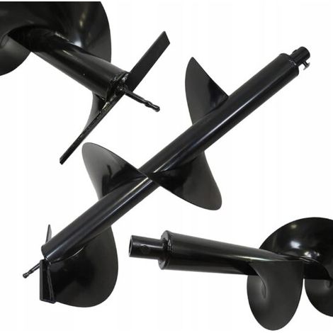 Erdlochbohrer Ø 250 mm 800 mm Erdbohrer Erdaufbereiter Bohrer Pfahlbohrer Gartenbohrer (1/5)