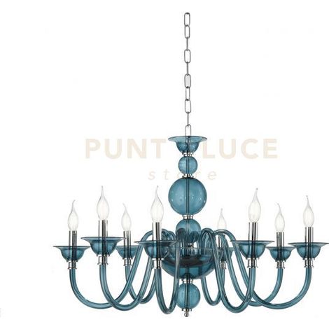 LAMPADARIO TEBE 8 LUCI OTTANIO E CROMO ATTACCO E14 D.87CM