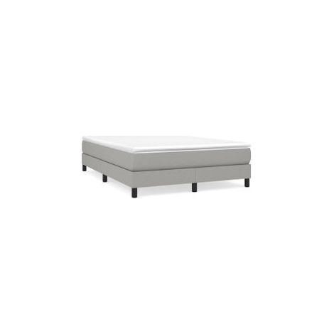 Sommier à lattes de lit avec matelas Gris clair 140x190 Tissu (1/5)