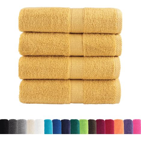 Serviettes de toilette premium SOLUND 4 pièces Or 30 x 30 cm 600 g/m²