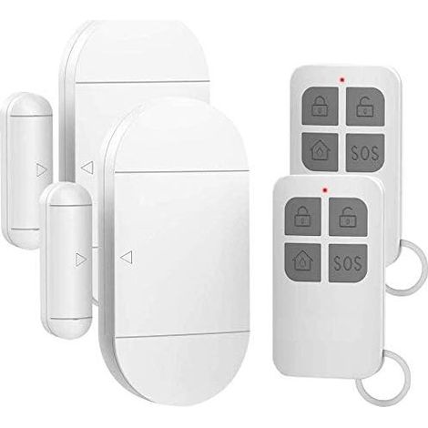 2pcs Alarme de Porte et Fenêtre Capteur sans Fil Magnétique avec 2 Télécommandes Enfants-Antivol Contre Cambriolage Détecteurs 130dB Sirène (1/5)
