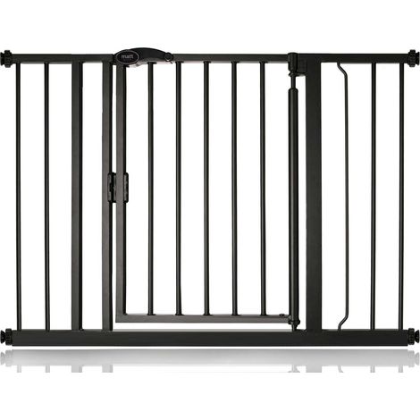 Bettacare Auto Close Pet Gate, 103.8cm - 110.8cm, Matt Black, Pressure Fit Stair Gate for Dog & Puppy