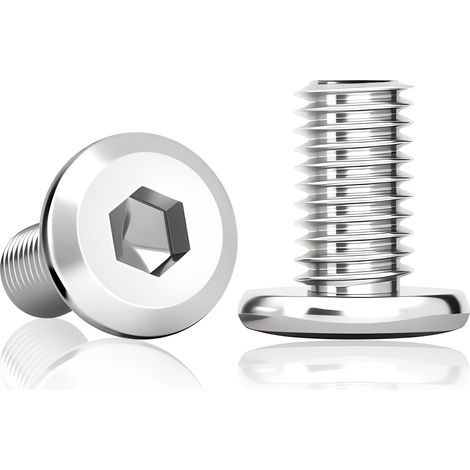 Lot de 50 vis à tête plate M4x12 mm, inox six pans creux (1/5)