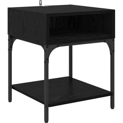 Maison Exclusive - Comodino Rovere Nero 40 x 40 x 50 cm Legno multistrato