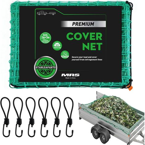 Anhängernetz 2x3m mit 6 Spannhaken, UV-beständig, Ladungssicherung (1/5)