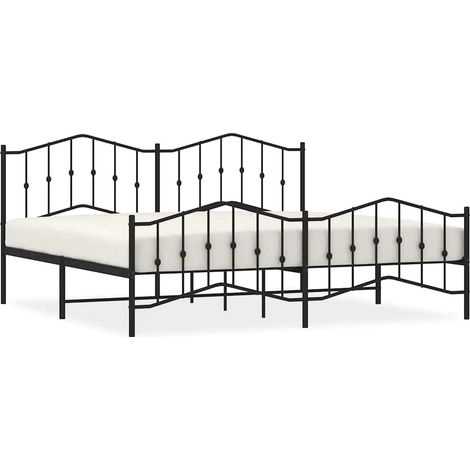 Maison Exclusive - Giroletto con Testiera e Pediera Metallo Nero 193x203 cm (1/5)