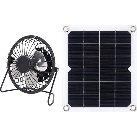 10W Monocrystalline Solar Panel with Cooling Fan for Car Battery, Camper Van, Dog House (1/5)