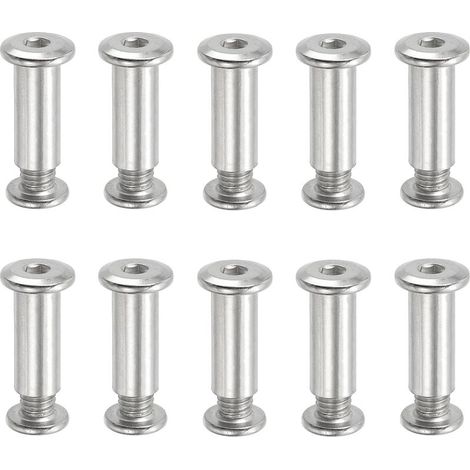 10 Pièces Vis de Connexion M8 × 30 mm, 304 Acier Inoxydable Connecteurs d'armoire (1/5)