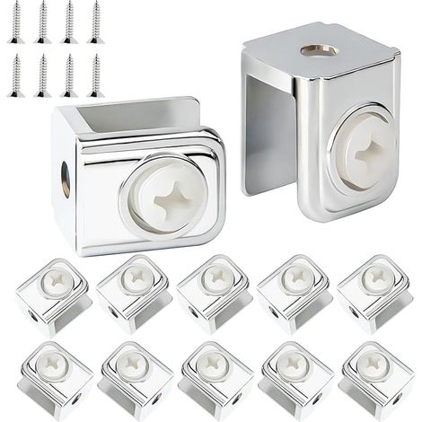 12 Pièces de Pince À Verre Réglable, Pince Support en Alliage de Zinc, Pinces de Fixation, Supports D'étagère en Verre de 5-10MM (1/5)