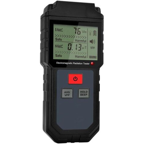 Détecteur de compteur - Testeur de rayonnement électromagnétique portable ET825 (écran LCD numérique, 5 Hz -3 500 MHz, alarme sonore et lumineuse, manuel d'utilisation) - Noir (1/5)