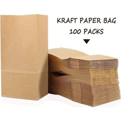 100 Papier Kraft Sac Sachet en Sacs 9 x 18 x 5.5 cm Cadeau Noel Mini Enveloppe Pochette Petit Sachets Alimentaire Bag Calen ie[229] (1/4)