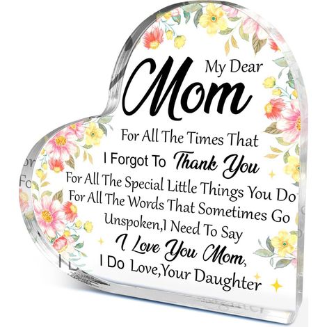 Plaque décorative cœur acrylique à poser bureau, cadeau souvenir famille amis（10 cm) (1/4)