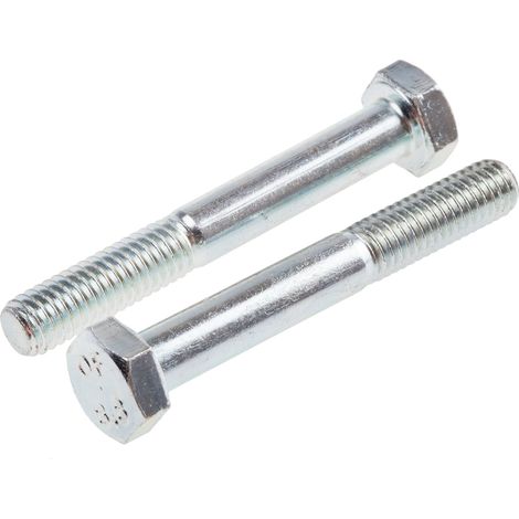 Vis à tête hexagonale, Acier Galvanisé brillant, M6 x 45mm ( Prix pour Sachet de 100 ) (1/2)
