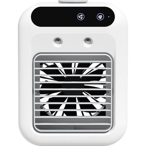 Mini raffreddatore d’aria da ufficio con funzione di umidificazione – 2 velocità regolabili – Ideale per la camera da letto e la casa (1/4)