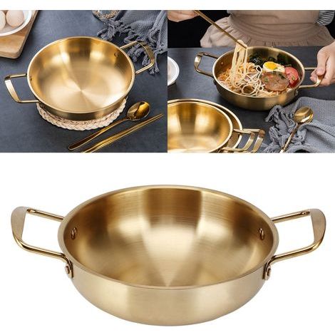 Casserole Coréenne en Acier Inoxydable pour Ramen, Marmite à Nouilles Portable 18cm pour Cuisine (1/5)