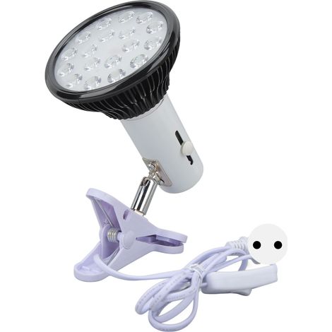 Lot de 18 puces LED UV noires rondes pour bronzage, lampe à spectre complet avec support, 110-240V, prise UE, teint doré (1/5)