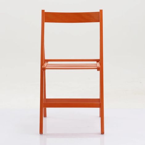 Sedia pieghevole a libro Arno - Anilina arancio 42,5 x 47,5 H79 seduta 45 (1/4)