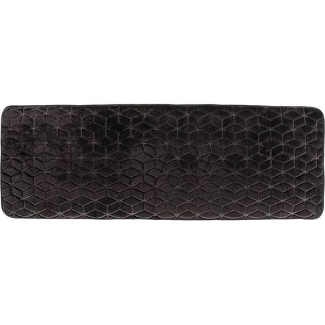 Tapis dessin geometrique microfibre 40x120 cm - noir - Tendance (1/4)