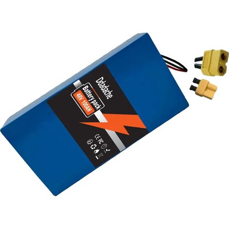 Pacco batteria agli ioni di litio, capacità 100 Ah, compatibile con biciclette elettriche, caricabatterie XT60-XT30 (1/2)
