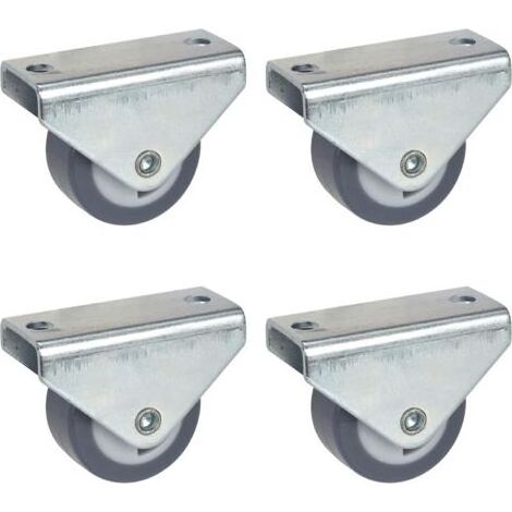 Satz mit 4 festen Möbelrollen, 30 mm, mit abriebfester TPE-Platte, Tragfähigkeit 105 kg (1/4)