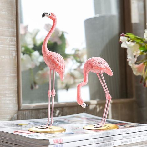 Niedlicher rosa Flamingo aus Kunstharz, Tischdekoration fürs Wohnzimmer, Tortendekoration (1/5)