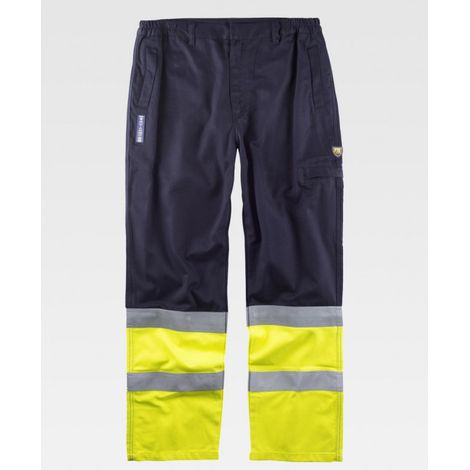 Pantalón de protección ignífugo con cinta reflectante-fluorescente WORKTEAM B1491 (1/3)