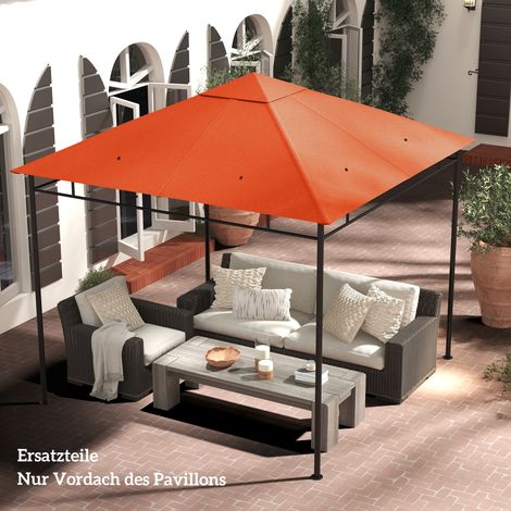 Telo di ricambio per gazebo da giardino, in poliestere, 2,98 x 2,95 m, arancione.