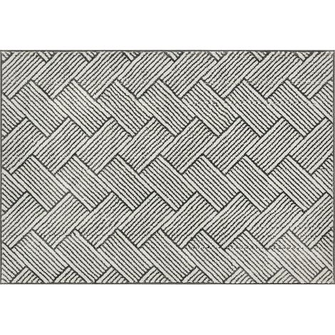 Grauer Teppich 200x140 cm für das Wohnzimmer, hypoallergen und maschinenwaschbar, ideal für Schlafzimmer oder Büro