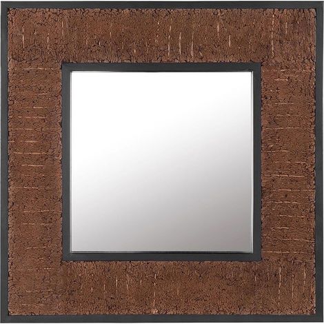 Wandspiegel BOISE 60 cm 60 cm Teakholz Dunkelbraun