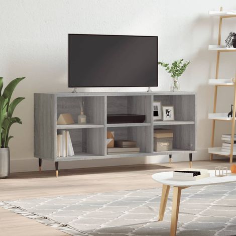 Mueble de TV madera de ingeniería gris 103,5x30x50 cm