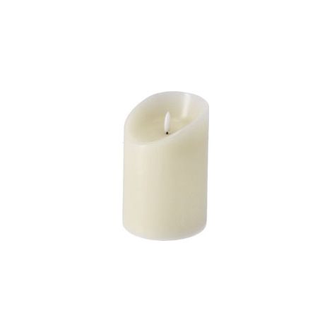 1 Pezzo Candela a Led Cilindrica con Timer Avorio 10 x 15 cm (1/2)