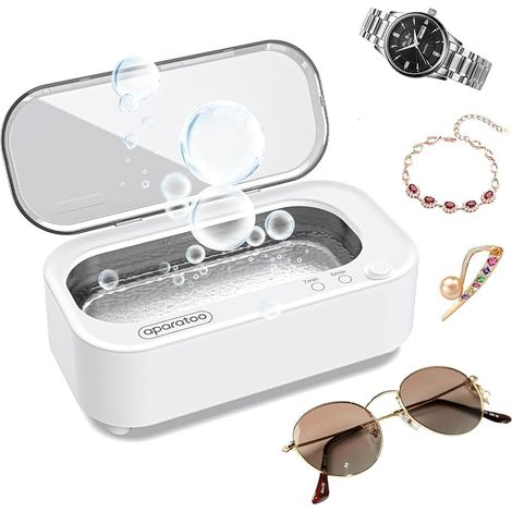 Nettoyeur Ultrasons Lunettes, 48KHz Nettoyeur Ultrason Bijoux avec 2 Modes de Réglage, 350ml Nettoyeur a Ultrasons Professionnel pour Lunettes, Bagues, Boucles D'oreilles, Colliers, Bracelets, Montre (1/5)