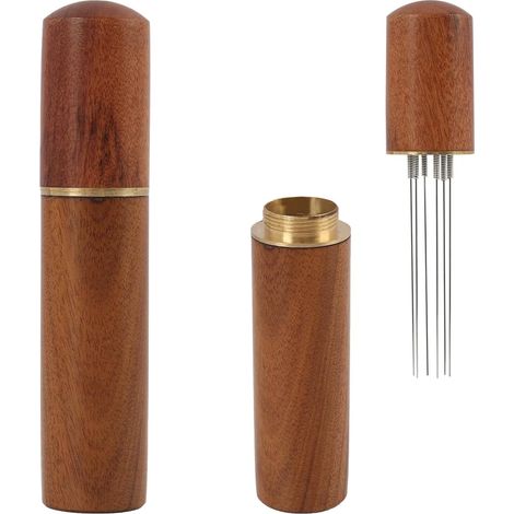 Outils à expresso améliorés WDT avec 6 aiguilles fines de 0,5 mm, distributeur de café, accessoires de barista, mélange uniforme de la poudre et extraction parfaite (1/5)