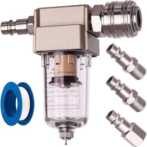 OUYLAF Filtre Air Comprime Separateur Huile Eau Raccord Rapide BSP 1 4 Kit de Raccordement pour Compresseur (1/5)