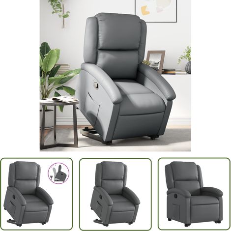 Maison Exclusive - Relaxsessel mit Aufstehhilfe Grau Kunstleder (1/5)