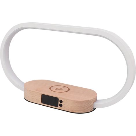 Touch-Nachttischlampe mit einstellbarer Helligkeit, kabellosem Ladegerät und Uhrfunktion zum Lernen und Lesen, 270 lm, 10 W (1/5)