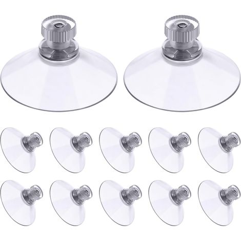 Lot de 30 Ventouses avec Filetage et écrous moletés 41 mm, Transparentes, pour Voiture, Camping, vitre, Pare-Soleil (1/5)