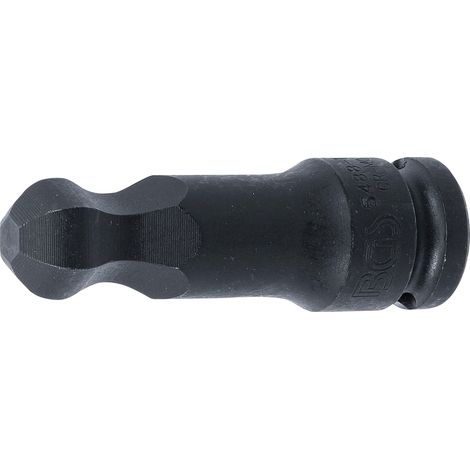 BGS Kraft-Bit-Einsatz Länge 75 mm Antrieb Innenvierkant 12,5 mm (1/2") Innensechskant mit Kugelkopf 17 mm - 5488-17 (1/2)