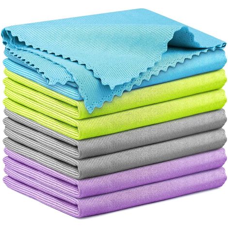 Lot de 8 chiffons microfibre ultra-fins 40x30 cm, nettoyage sans traces (1/5)