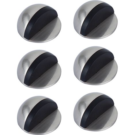 Tope puerta adhesivo semicircular zamak goma negra 6uds (1/2)