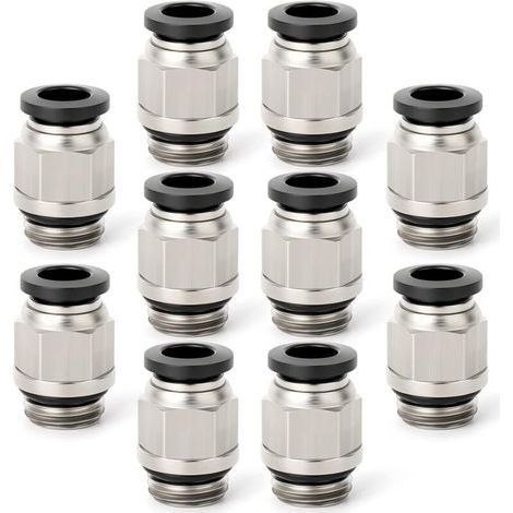 Packung mit 10 geraden Schnellkupplungen mit Außengewinde für Rohre mit 6 mm Außendurchmesser x 1/8" BSP-Gewinde mit Dichtring (PC6 01) (1/5)