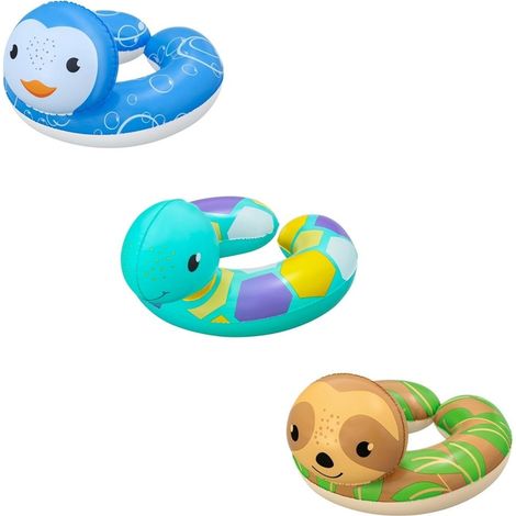 TrAdE Shop Traesio - Salvagente Galleggiante Gonfiabile Con Testa Animali Buffi Per Bambini 3-6 Anni 36405 - (1/5)