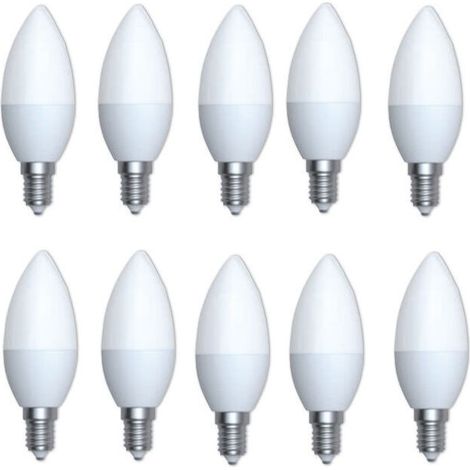 Lot de 10 ampoules LED 6W flamme lumiere chaud 2700K 470lm culot E14 230V opaque non-dimmable LEDFLAMME6W (1/3)