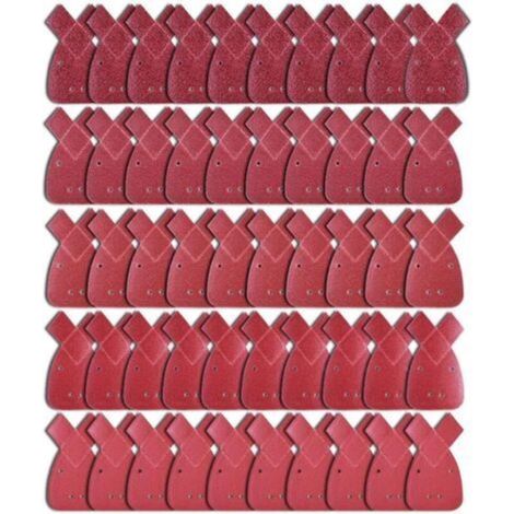 Juego de 50 lijas triangulares de 170 x 140 x 95 mm, compatibles con lijadora de ratón DNX148751, tamaños de grano 40, 60, 80, 120 y 240. (1/5)