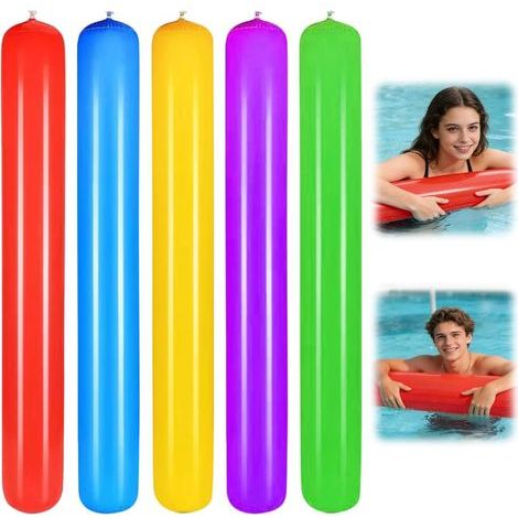 Lot de 5 frites de piscine, frite de piscine extra longue de 150 cm, frite gonflable pour adultes, idéale pour la natation et les sports aquatiques. (1/5)