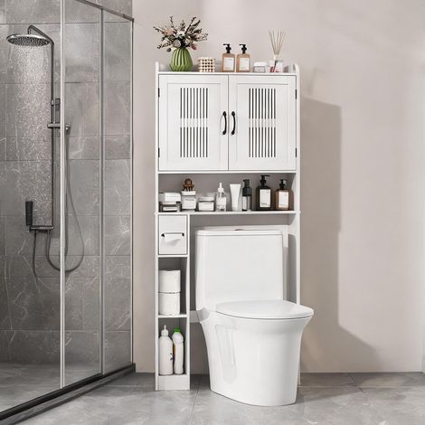 Meuble de salle de bain blanc en MDF 80 x 19,5 x 170 cm (1/5)