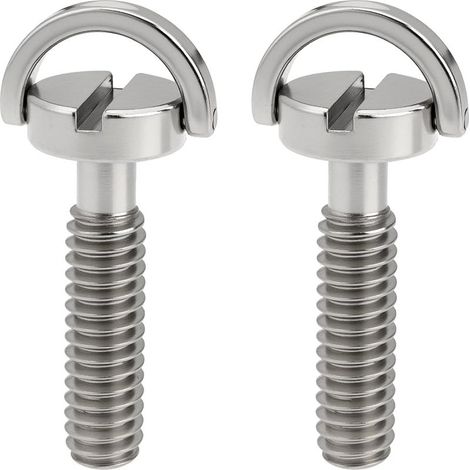 Lot de 2 vis de fixation pour trépied 1/4 20 UNC en acier inoxydable avec anneau en D compatible 30 x 16,5 mm (1/5)