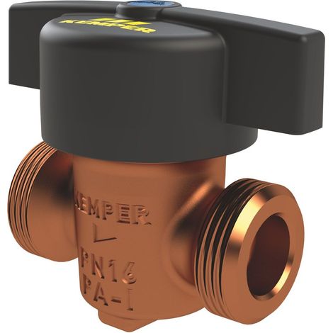 Kemper VAV Vollstrom-Absperrventil mit Bediengriff, DN 25 AG, PN 16, Rotguss, Figur 386 0G