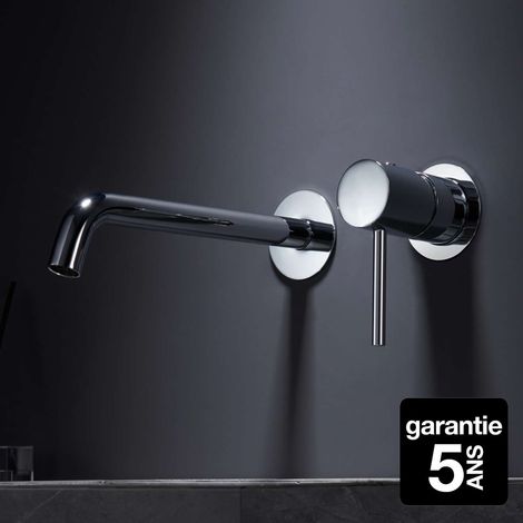 Imex – Mitigeur de lavabo encastré – Chrome – Cartouche céramique 25mm – Corps en laiton – Bec haut pour confort d'utilisation (1/5)