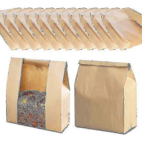 25 sacs à pain en papier avec fenêtre pour pain au levain